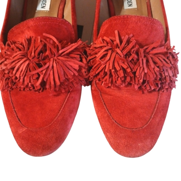 Steve Madden Belamy Flats Red Suede Leather Loafers Size 9 - Picture 2 of 9